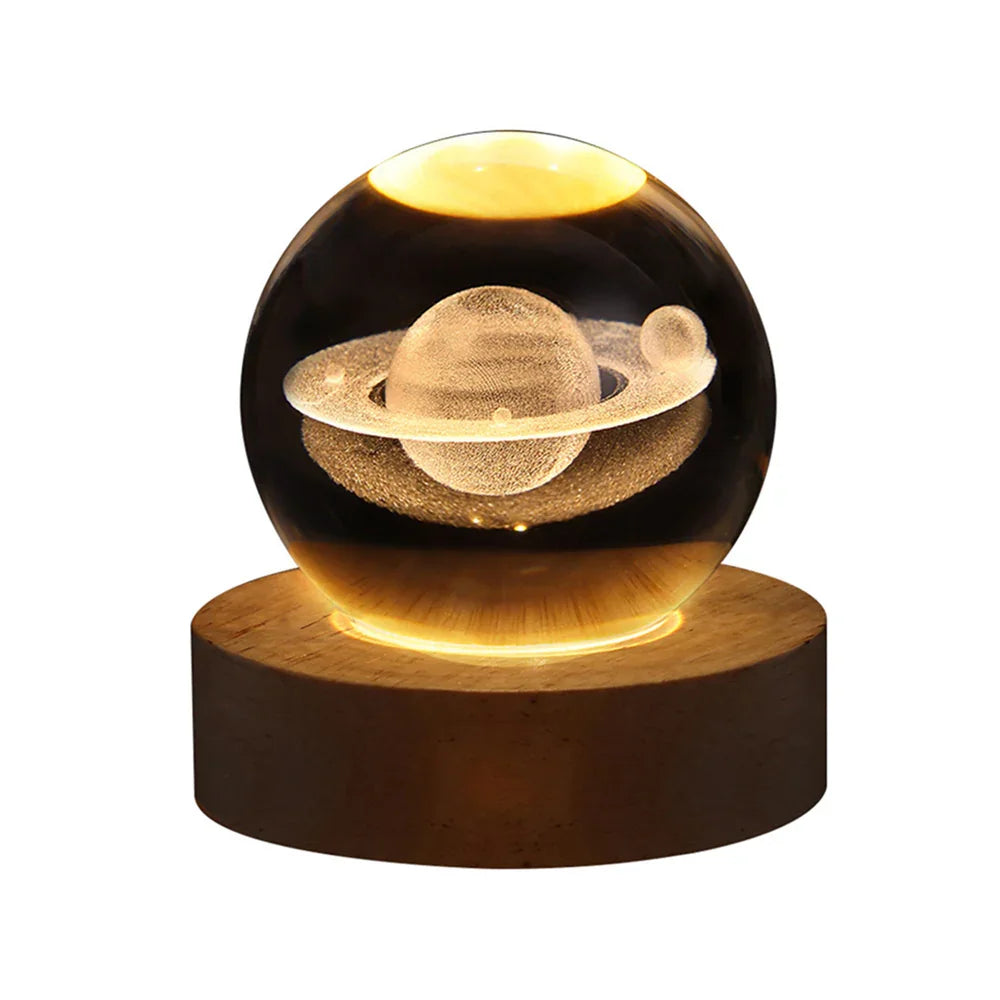 3D Crystal Ball Moon Lamp – LED Night Light for Bedroom & Home Décor