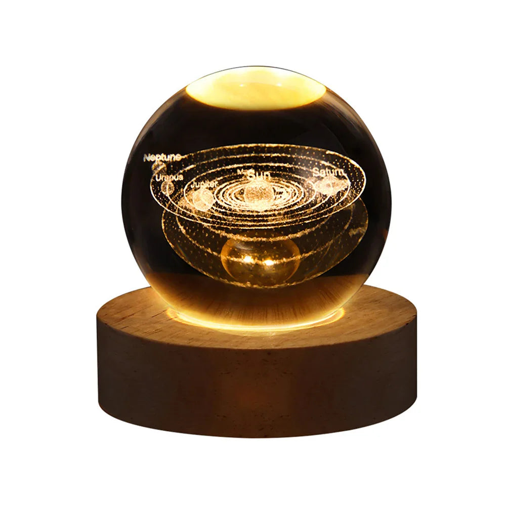 3D Crystal Ball Moon Lamp – LED Night Light for Bedroom & Home Décor