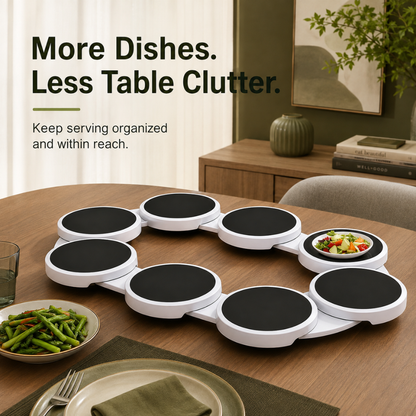 Expandable Lazy Susan Rotating Serving Tray for Dining Tables