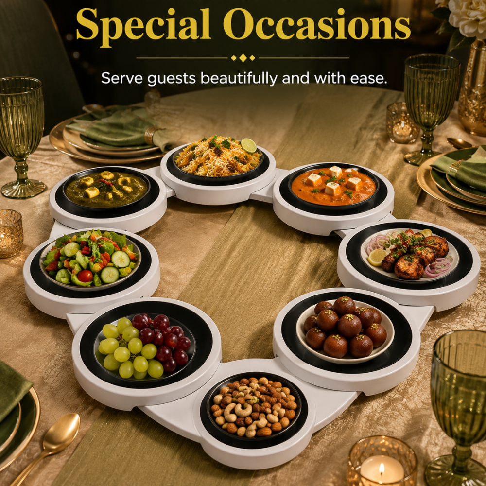 Expandable Lazy Susan Rotating Serving Tray for Dining Tables