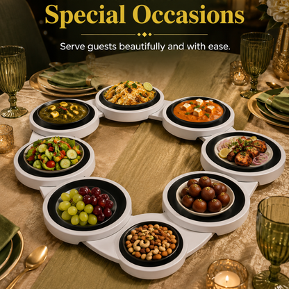 Expandable Lazy Susan Rotating Serving Tray for Dining Tables