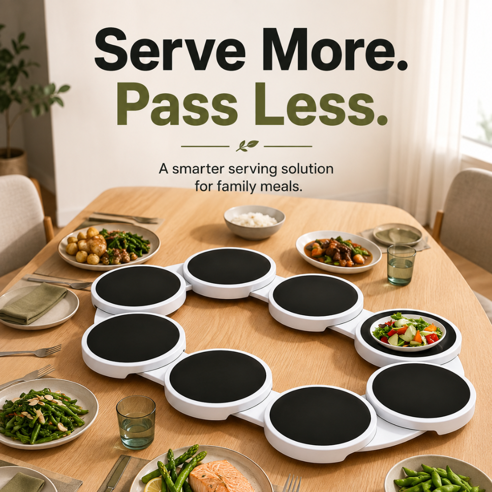 Expandable Lazy Susan Rotating Serving Tray for Dining Tables