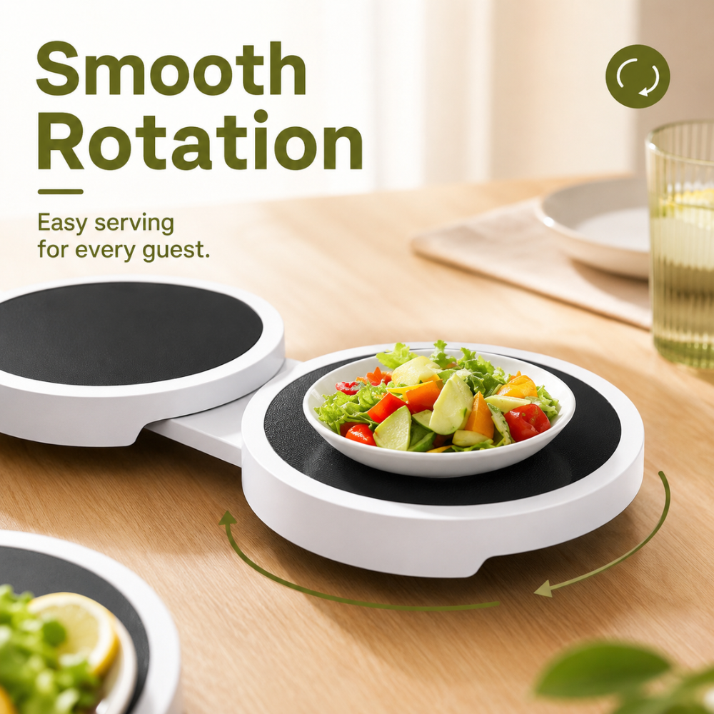 Expandable Lazy Susan Rotating Serving Tray for Dining Tables