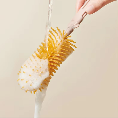 6-Piece Silicone Baby Bottle Cleaning Brush Set with Drying Rack & Travel Case