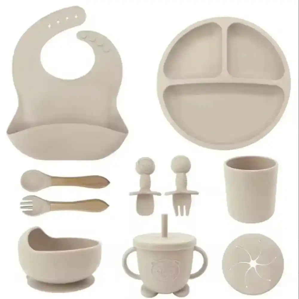 8 Piece Silicone Baby Feeding Set