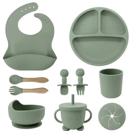 8 Piece Silicone Baby Feeding Set