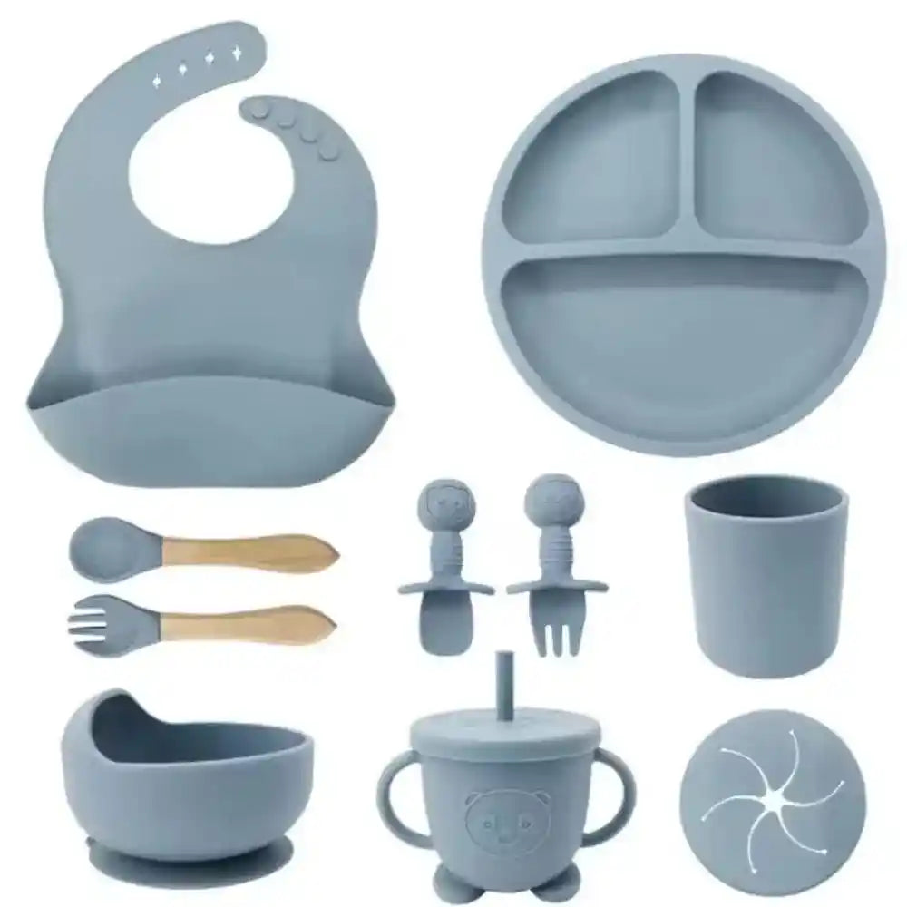 8 Piece Silicone Baby Feeding Set