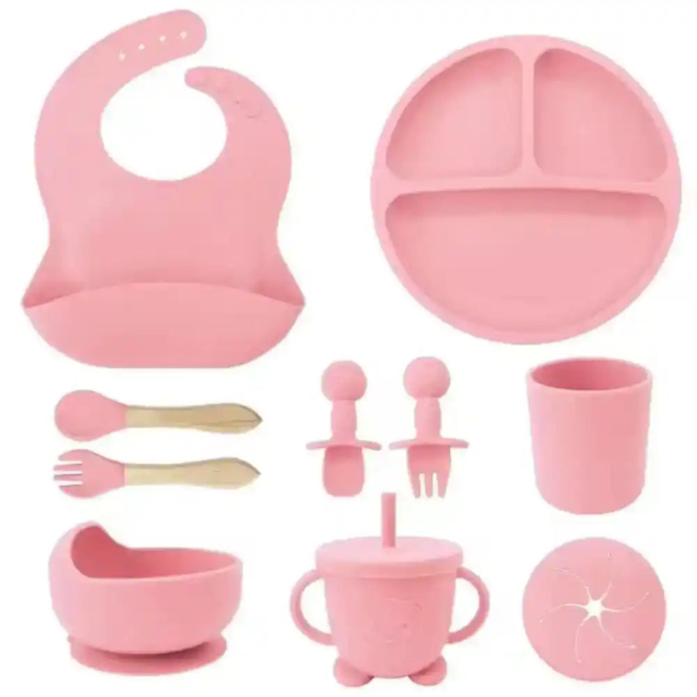 8 Piece Silicone Baby Feeding Set