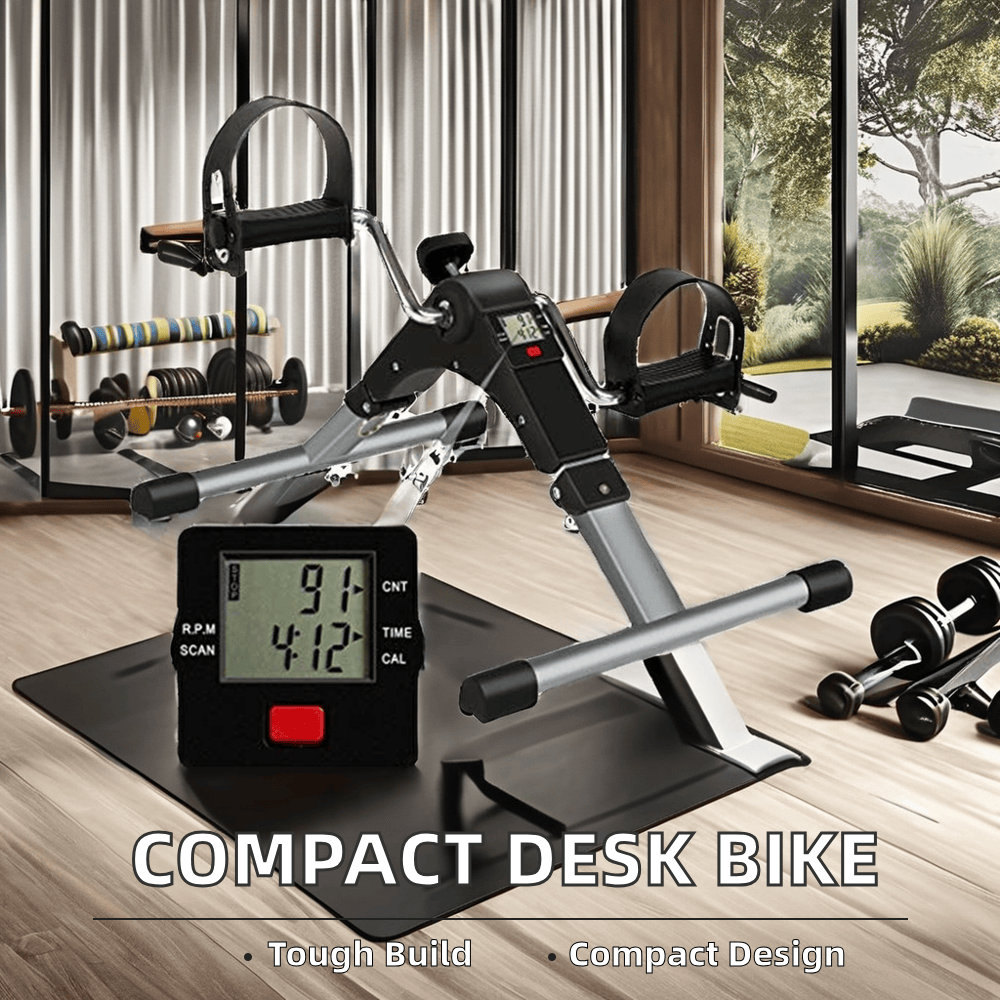 Foldable Mini Exercise Bike with LCD Display – Arm & Leg Pedaler for Home Gym & Weight Loss