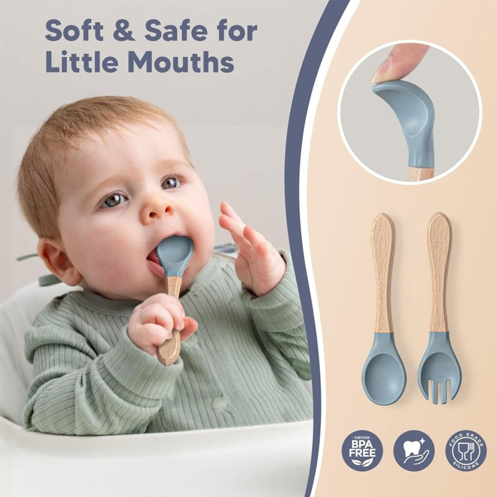 8-Piece Silicone Baby Feeding Set - BPA-Free, Non-Slip Suction Bowl, Plate, Cup, Bib, Spoon & Fork – Safe & Easy to Clean Baby Utensils, Perfect Baby Shower Gift
