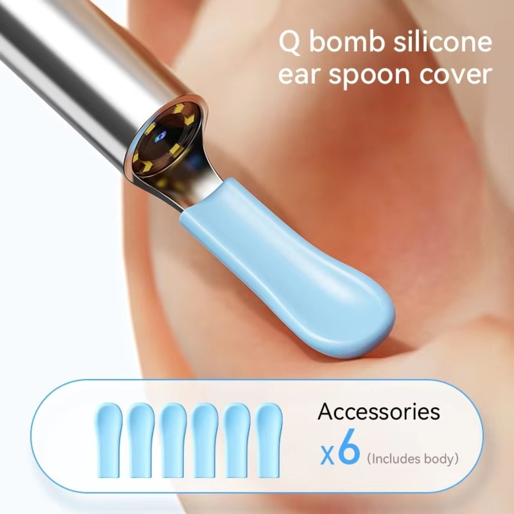 Smart Wireless Ear Cleaner – 1080P HD Camera Otoscope with 6 LED Lights & Wax Removal Kit