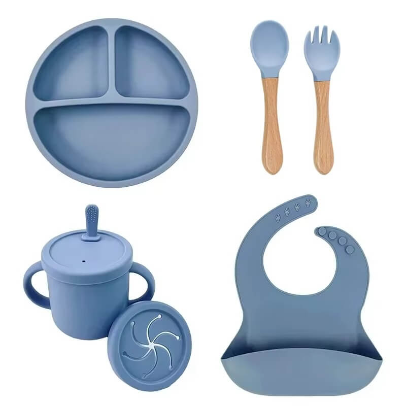 8 Piece Silicone Baby Feeding Set